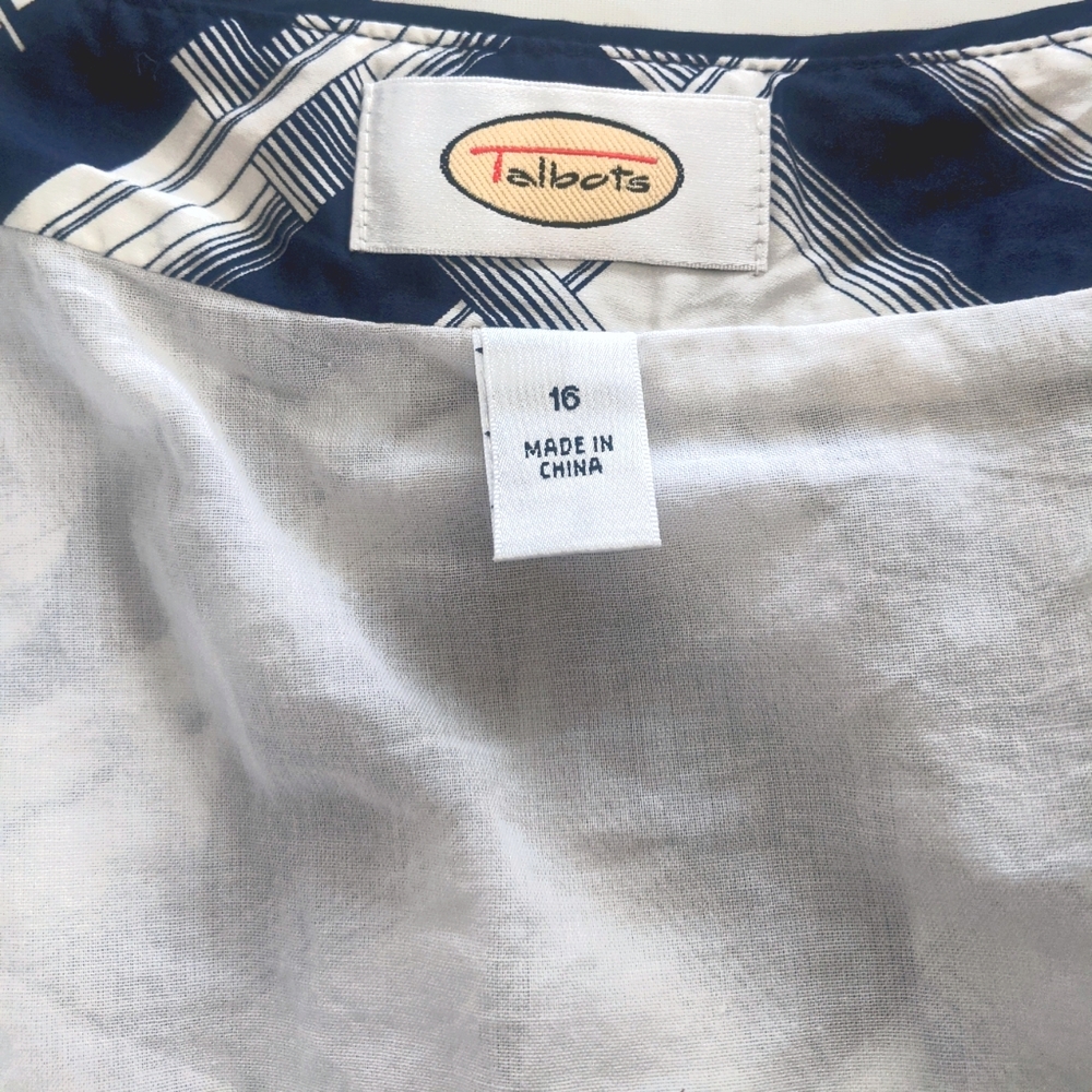 Talbots Women's  Geometric Print Pleated Swing Skirt - Picture 5 of 9